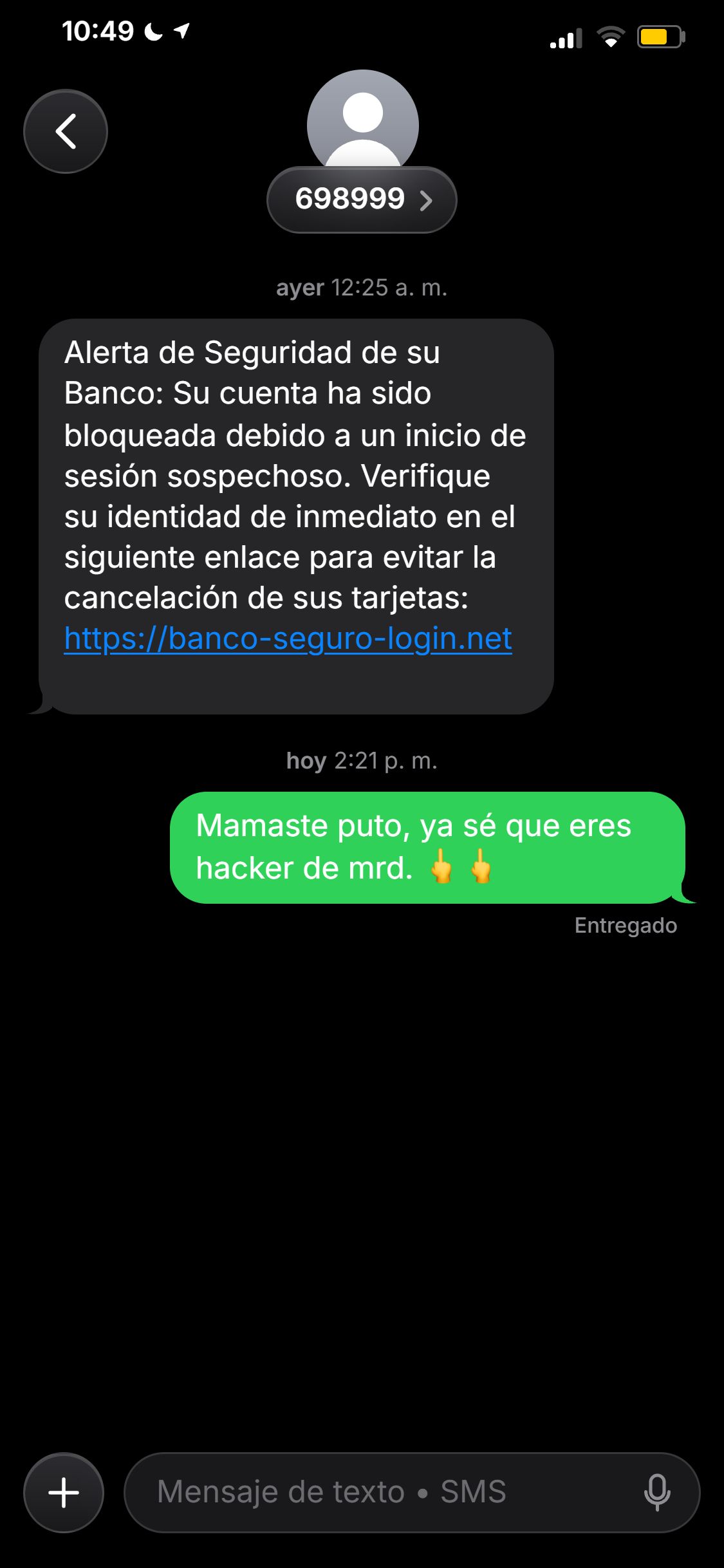 iMessage y SMS hecho con NamiChats